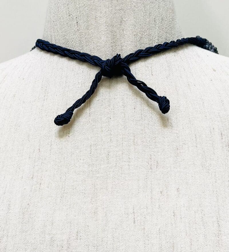 denim colored small bead 34-strand necklace (N-219) - Image 5