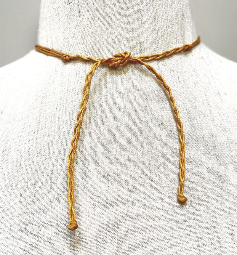 Amber agate bead and tassel fancy drop necklace on amber string (N-428) - Image 3