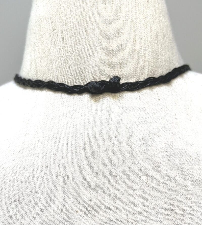 A variety of blue, turquoise and green beads 7-strand necklace on black string (N-445 - Image 3